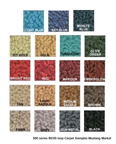 80/20 loop carpet color chart