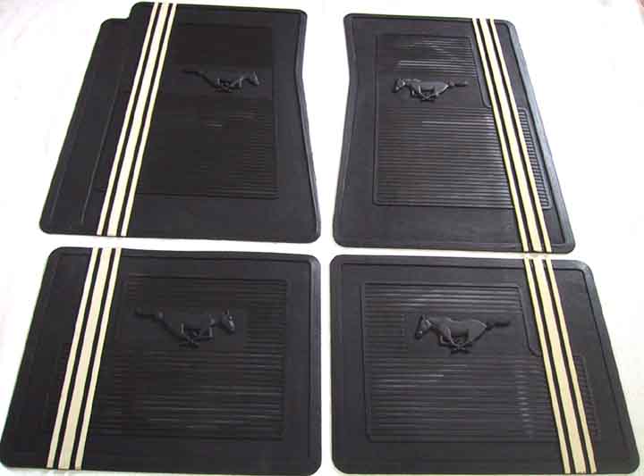 Mustang Floor Mat set of 4 black for 1965, 1966, 1967, 1968, 1969, 1970, 1971, 1972, and 1973
