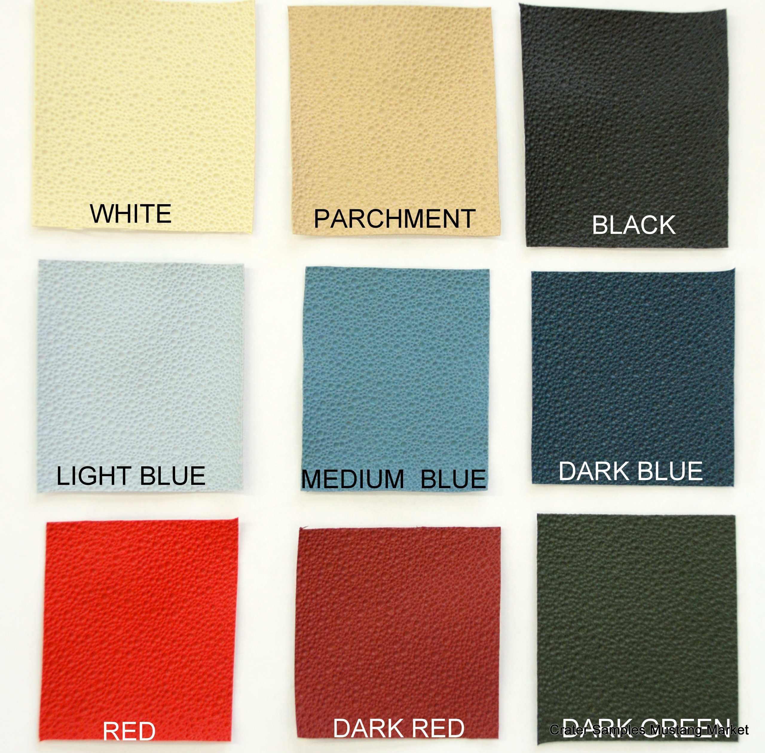 Mustang My Color Chart